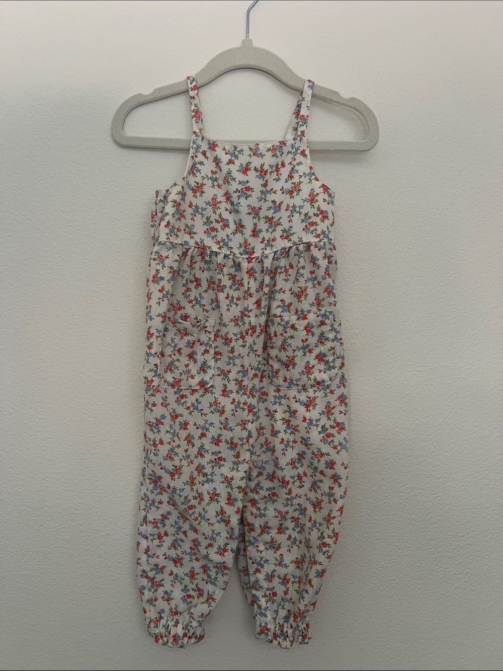 Old Navy White Floral Spaghetti-Strap Jumpsuit Romper